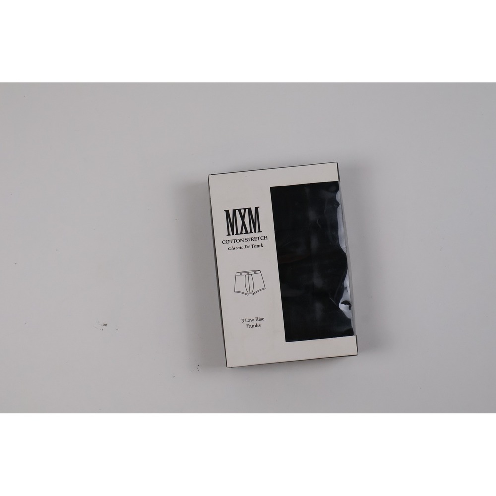 MXM Trunks Cotton Stretch Classic Fit 3-Pack Black Large NEW